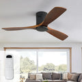 Ventilatore da Soffitto 132cm in Legno Massiccio con Telecomando e Motore Silenzioso