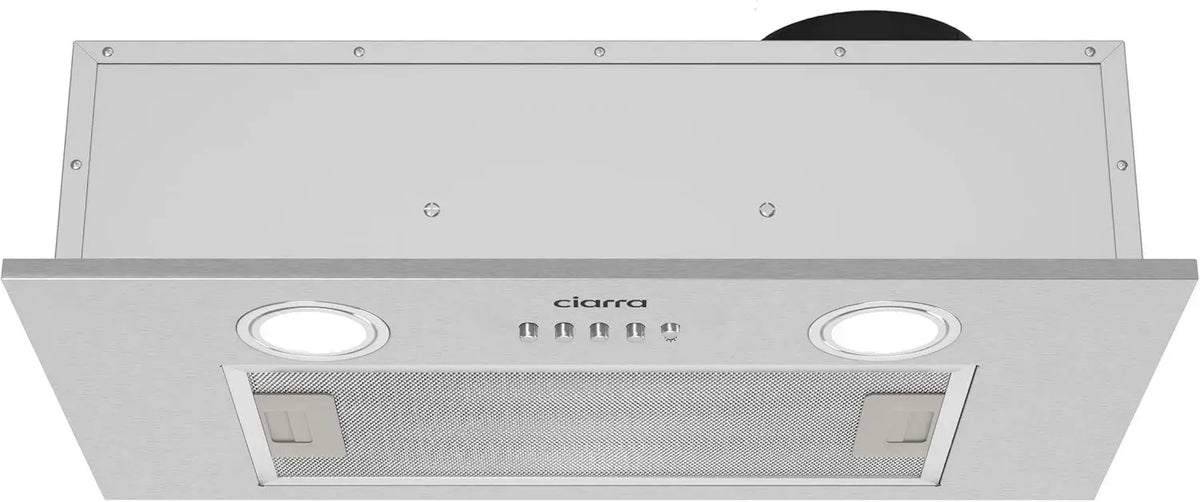CIARRA Cappa Incasso 52 cm, 300 m³/h, Acciaio Inox, 3 Velocità, Filtro Carboni CBCF005