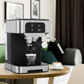 Macchina da Caffè Espresso 1200W, 20 Bar, Schermo Touch LED, Lancia Vapore Potente, Serbatoio Removibile, Design Compatto in Acciaio Inox