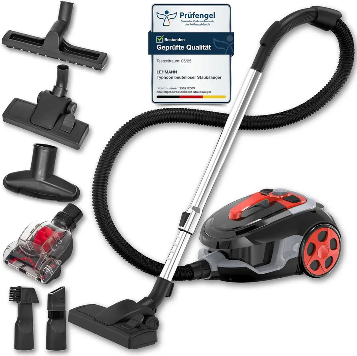 Aspirapolvere Ciclonico Senza Sacco LEHMANN 4000W con Accessori e Filtro HEPA