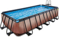Piscina Rettangolare in Legno con Pompa a Sabbia 540x250x122 cm - Design Unico e Robusta