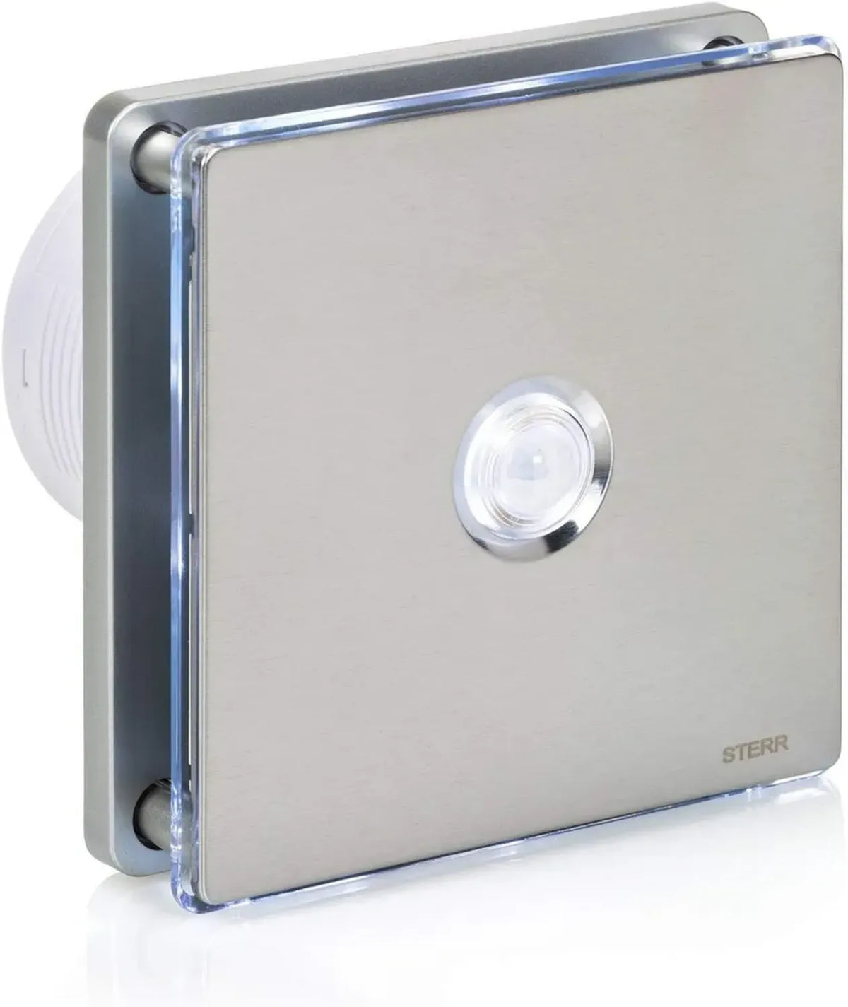 Ventilatore da bagno LED con sensore PIR in acciaio inox argento, 100 mm, 10 W
