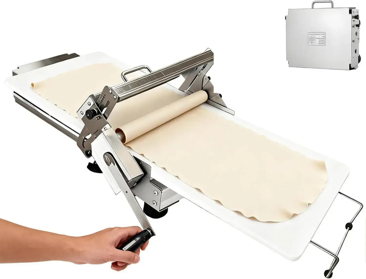 Macchina Manuale per Pasta con Rullo in Acciaio Inox, Regolabile per Tagliatelle e Ravioli