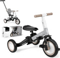 Triciclo Evolutivo KikkaBoo 5 in 1 per Bambini 1-5 Anni, Passeggino con Maniglione Regolabile, Grigio