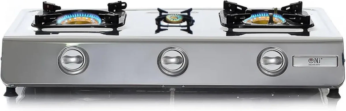 Fornello a Gas Portatile 3 Fuochi NJ NGB-300 per Campeggio ed Esterni