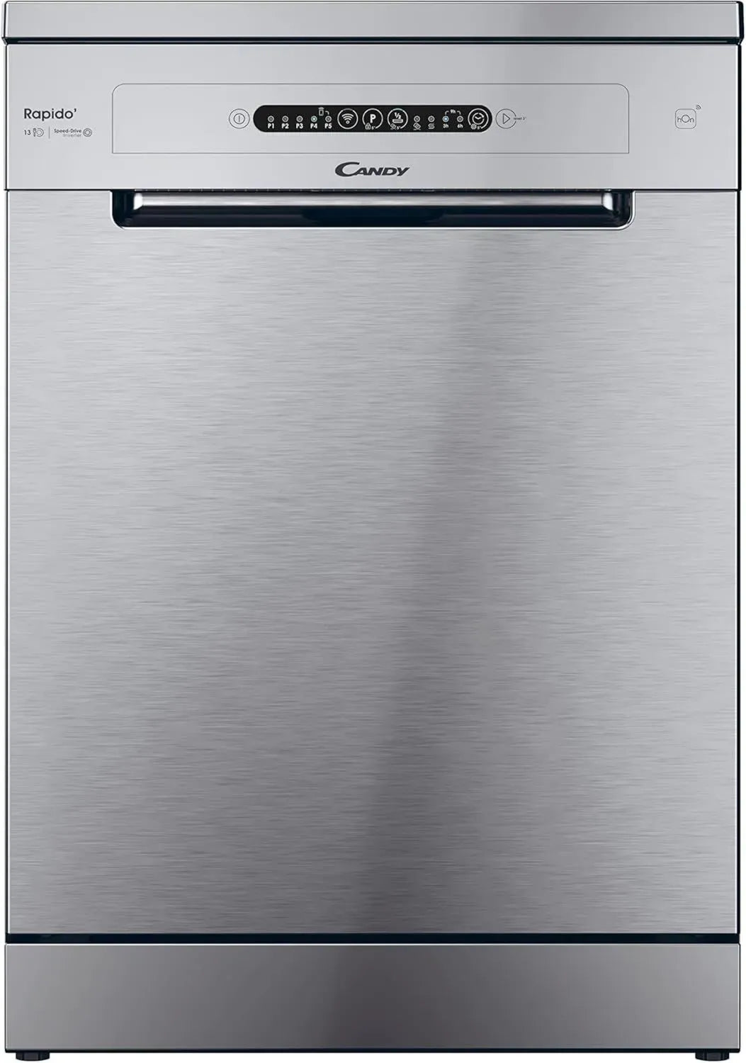 Lavastoviglie Candy Rapido 60 cm, 13 Coperti, Wi-Fi + Bluetooth, Inverter, Classe C, Acciaio Inossidabile