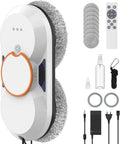 Robot Lavavetri Automatico 5600Pa con Spruzzo Doppio e Navigazione Intelligente, 3 Modalità di Pulizia, Telecomando, Sicurezza Avanzata, 8 Panni, per Vetri Lisci