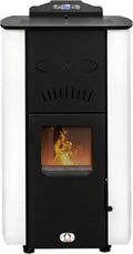 Stufa a Pellet Idro 20 KW con WiFi e Pulizia Automatica, Efficienza 90%, Riscalda 120m², Autonomia 22H, Programmabile, 5 Livelli di Potenza, Bianco, Garanzia 24 Mesi