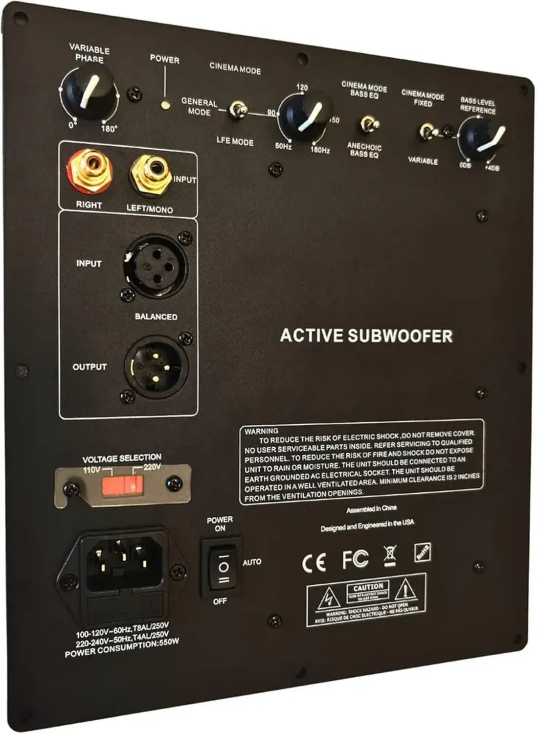 WAudio Amplificatore Subwoofer 350W Classe D ad Alte Prestazioni