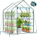 Serra da Giardino Ohuhu con Copertura in PVC, 12 Ripiani per Piante e Orto, 145x145x195 cm