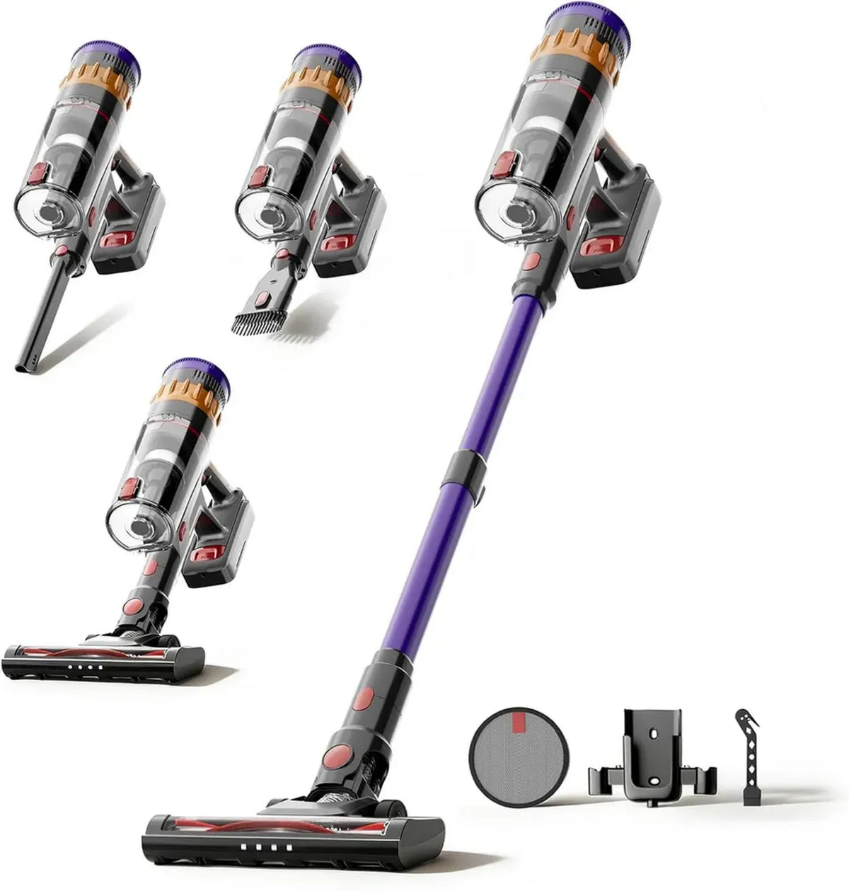 Aspirapolvere Senza Fili Lefant V1, Potenza 40000Pa, LED Touch Intelligente, Filtro 5 Stadi, 42 Min Autonomia, Design Autoportante