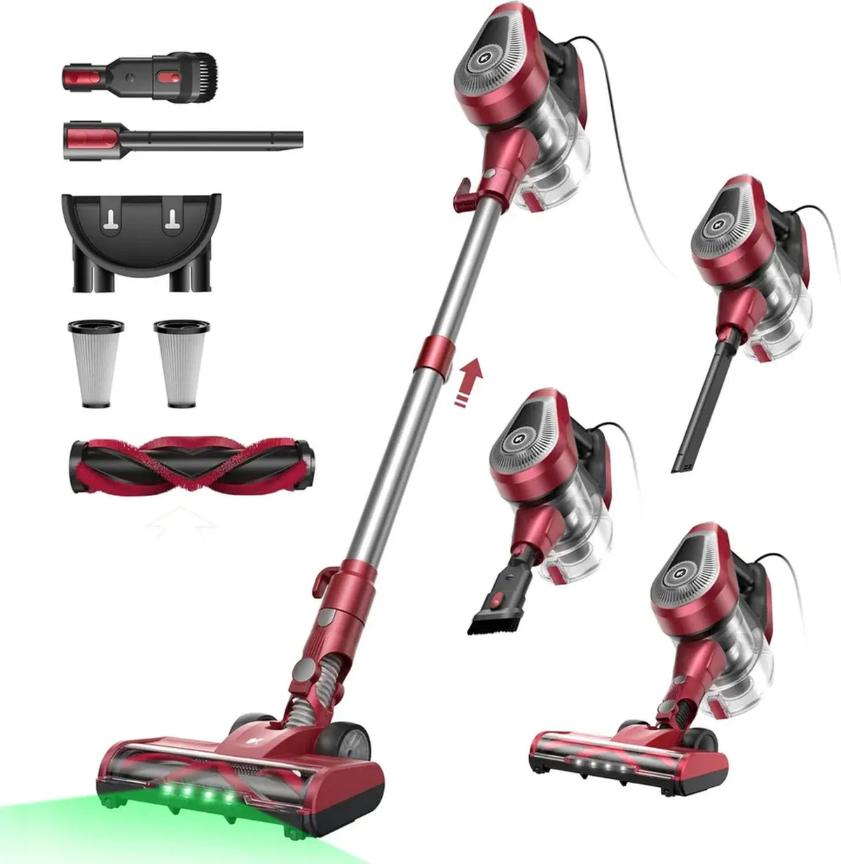 Aspirapolvere Verticale Vexilar C8 con Filo, 70KPa, LED 5 in 1, Anti-Ingarbugliamento, Cavo 7m, Ultra-leggero, Ideale per Tappeti e Peli Animali