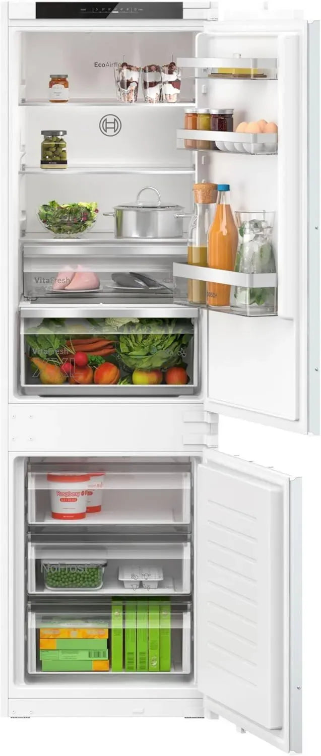 Frigorifero Combinato da Incasso Bosch Serie 4, No Frost, VitaFresh XXL, LED, Cerniera a Traino, 177x54 cm