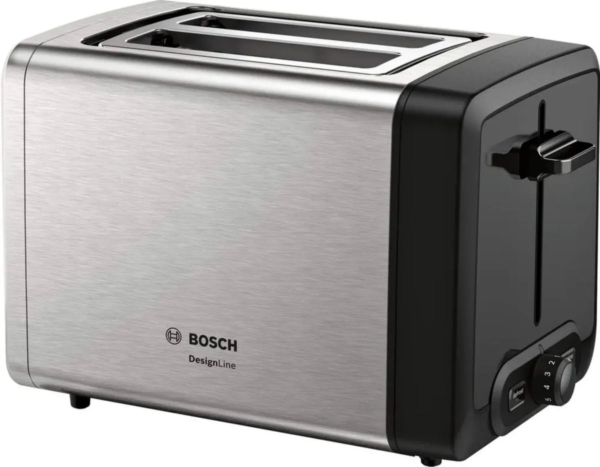 Tostapane Bosch DesignLine in Acciaio Inox con Funzione Scongelamento e Lifting, 970W