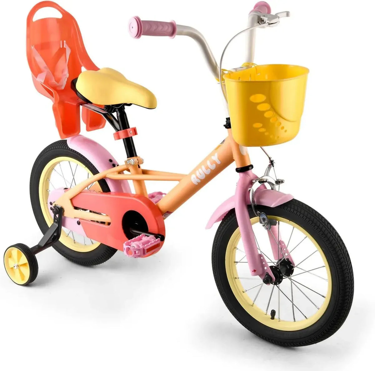 Bicicletta per Bambine RULLY 12-16 Pollici con Freno a Tamburo e Design Arcobaleno
