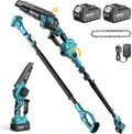 Potatore Telescopico SEESII 6 Pollici a Batteria Brushless con Doppia Batteria da 4000 mAh, Estensione Fino a 4,87 m, Perfetto per Giardinaggio