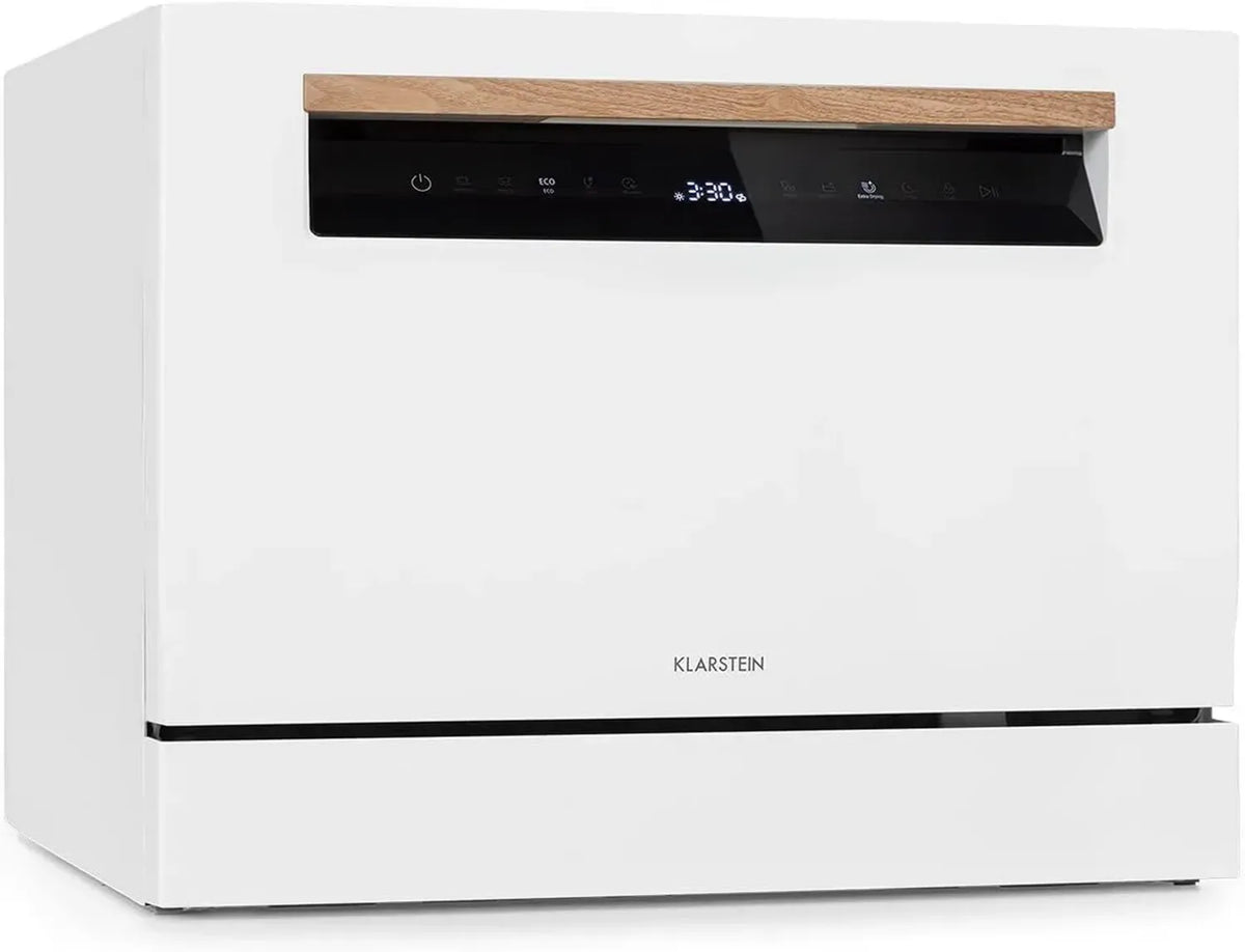 KLARSTEIN Lagoona Lavastoviglie Compatta, 6 Coperti, Classe Energetica F, 1380W, Nero/Bianco