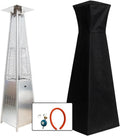 Riscaldatore a Gas Piramidale da Esterno 13kW con Fiamma Viva e Design Moderno per Giardino
