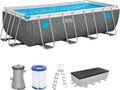Piscina Rettangolare Fuori Terra Bestway Steel Pro MAX 488x244x122 cm, Grigio