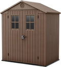 Casetta da Giardino in Resina 6x4 con Effetto Legno, Marrone, 2,2 m²