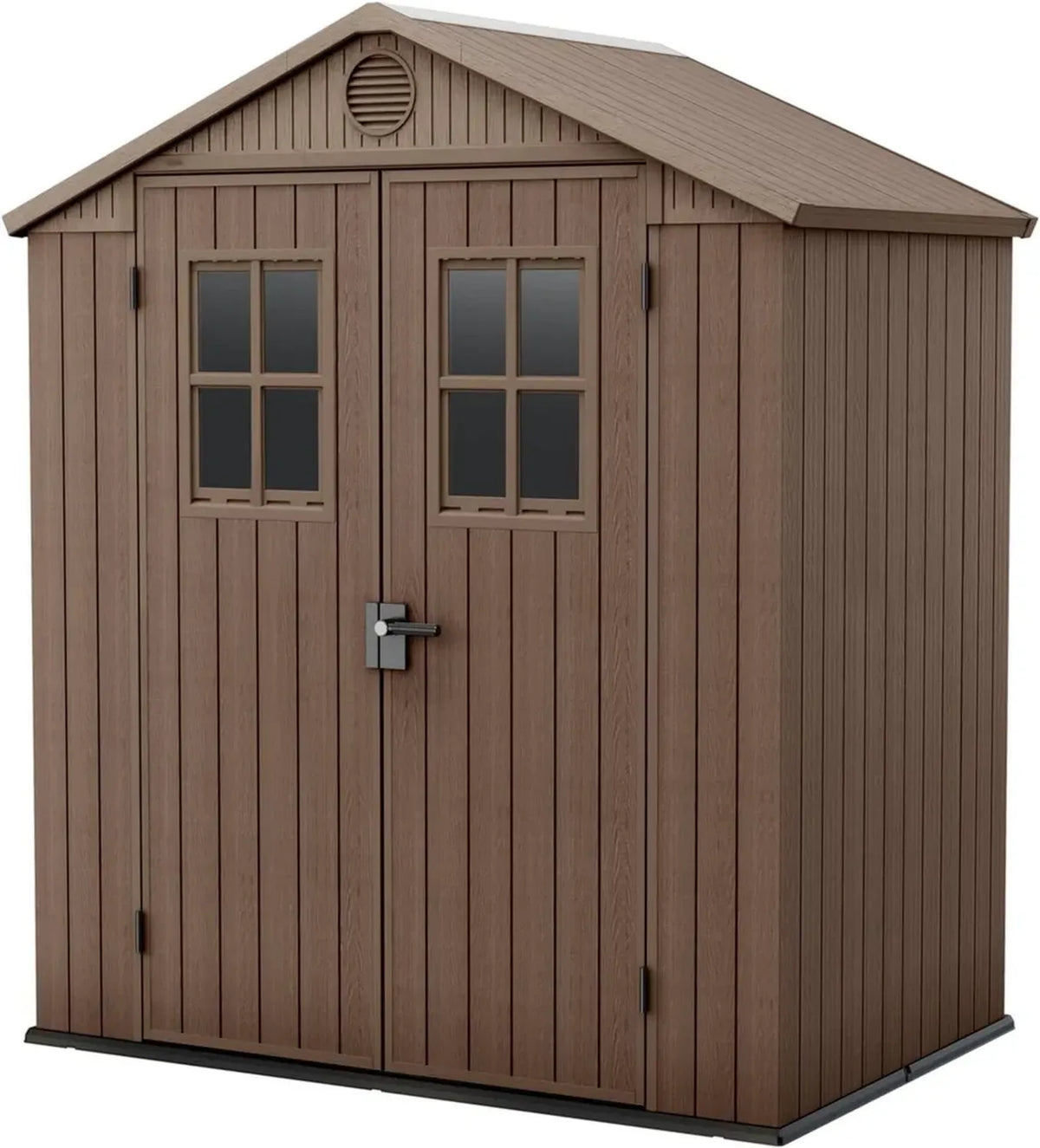 Casetta da Giardino in Resina 6x4 con Effetto Legno, Marrone, 2,2 m²