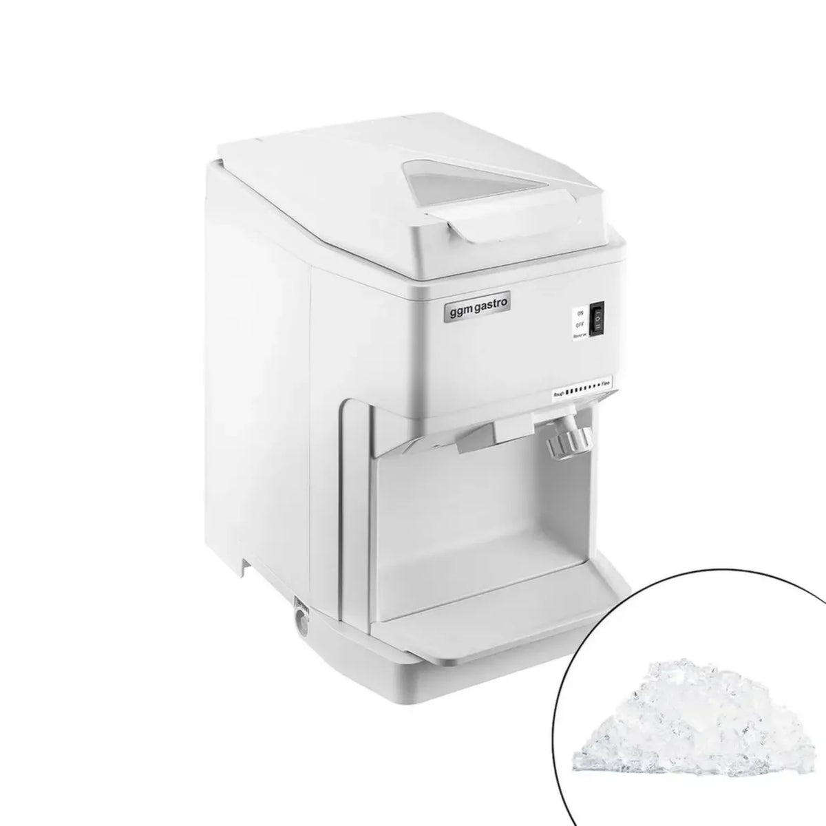 Frullatore da Tavolo per Gelato a Fiocchi, 2 Kg/Min, Regolazione Dimensione Ghiaccio, Bianco