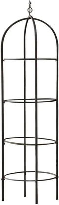 Obelisco di Supporto per Rampicanti in Ferro Antico da Giardino, 179 cm, Nero