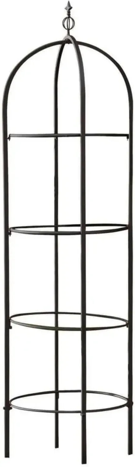Obelisco di Supporto per Rampicanti in Ferro Antico da Giardino, 179 cm, Nero