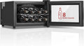 FOHERE Cantinetta Frigo 8 Bottiglie, Mini Frigorifero con Porta in Vetro, 22L LED e Display Digitale, Temperatura Regolabile 8-18°C, Monozona