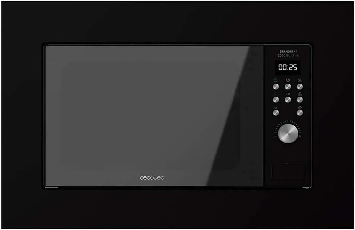 Forno a Microonde Incasso Cecotec GrandHeat 2000, 700W, 20L, Grill, 9 Programmi, Avvio Rapido, Nero Elegante