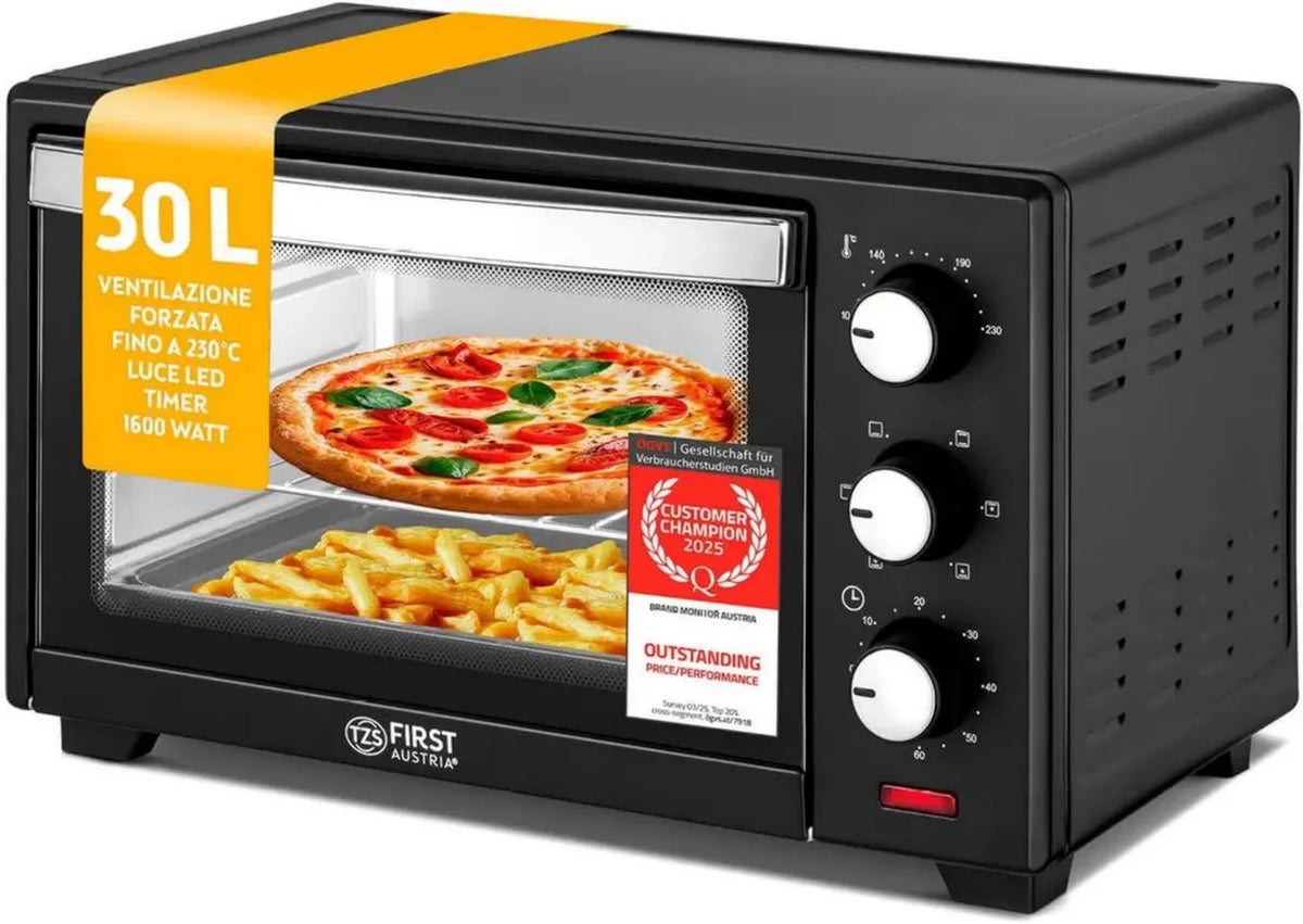 Mini Forno 30L 1600W con Timer e Regolazione Termica