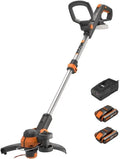 Decespugliatore a Batteria WORX 20V con 2 Batterie 2,0 Ah e Testina Girevole