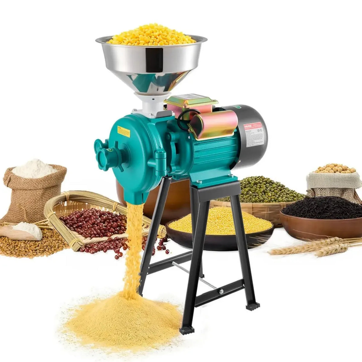 VEVOR Frantoio Cereale e Spezie ad Alta Potenza 2200 W, Macina in Ghisa con Base Antiscivolo, Perfetto per Caffè, Mais, Pepe e Più