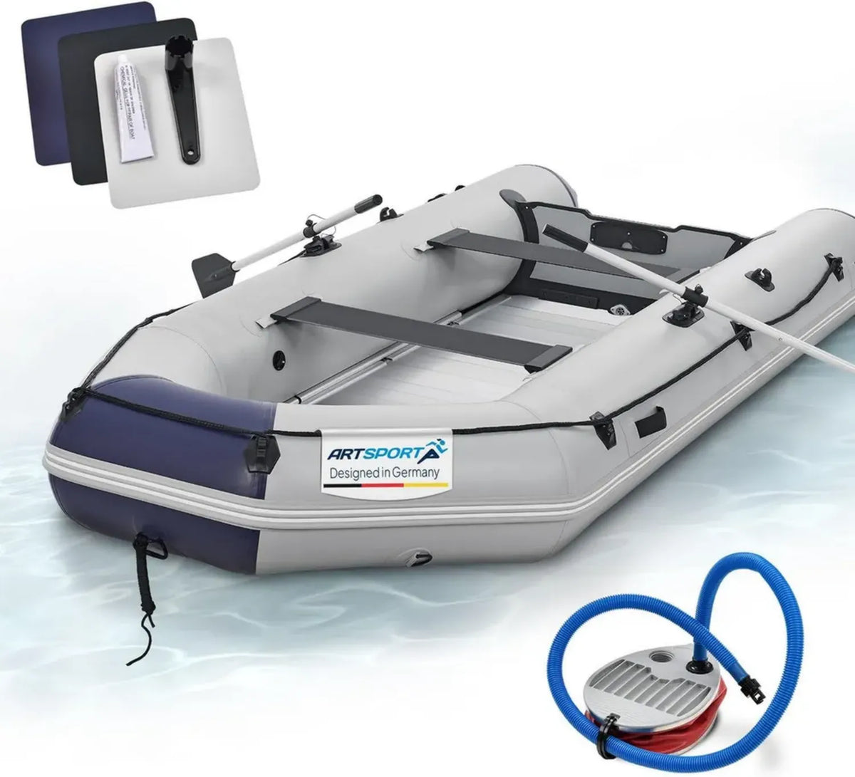 Gommone ArtSport 3,80 m per 6 persone con pavimento in alluminio e accessori inclusi