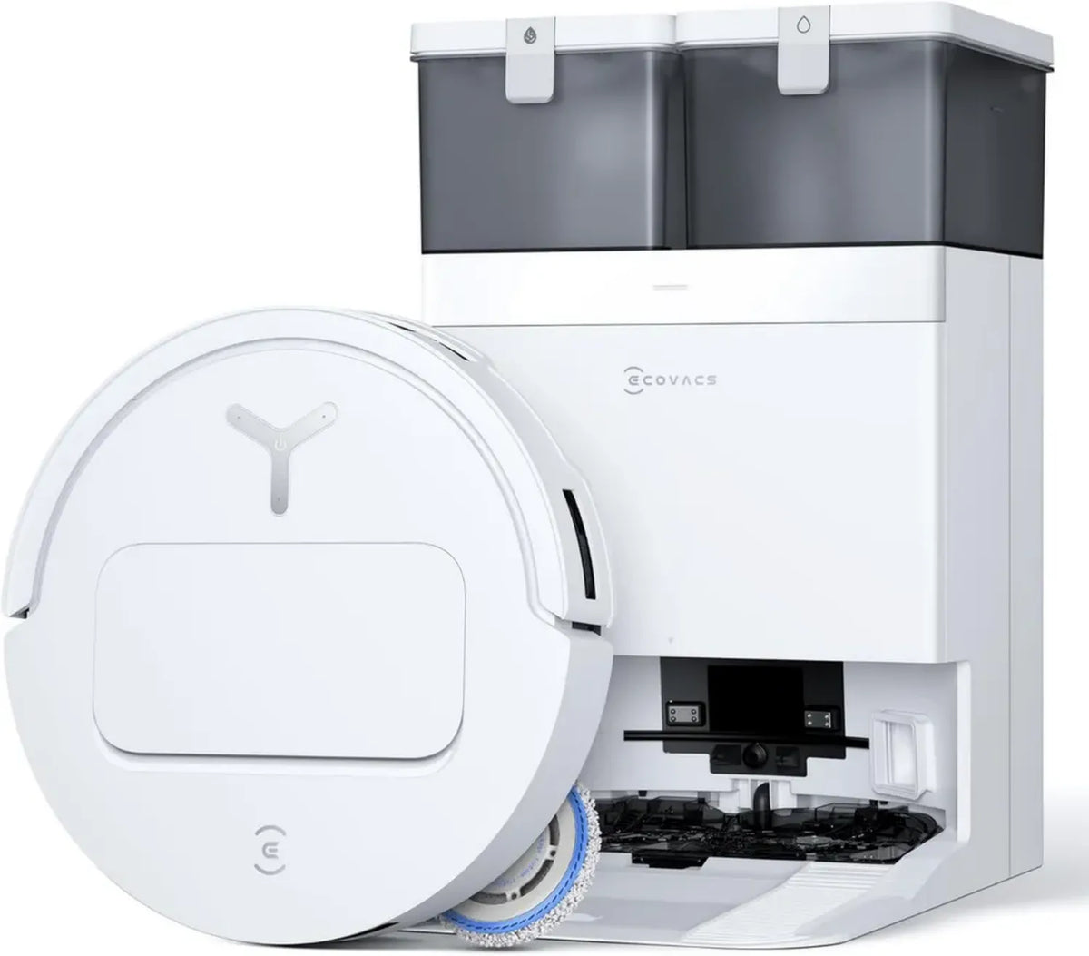 Robot Aspirapolvere Lavapavimenti ECOVACS DEEBOT T50 PRO OMNI, Potenza 15000 Pa, Spazzola Laterale, Detergente Automatico, Bianco