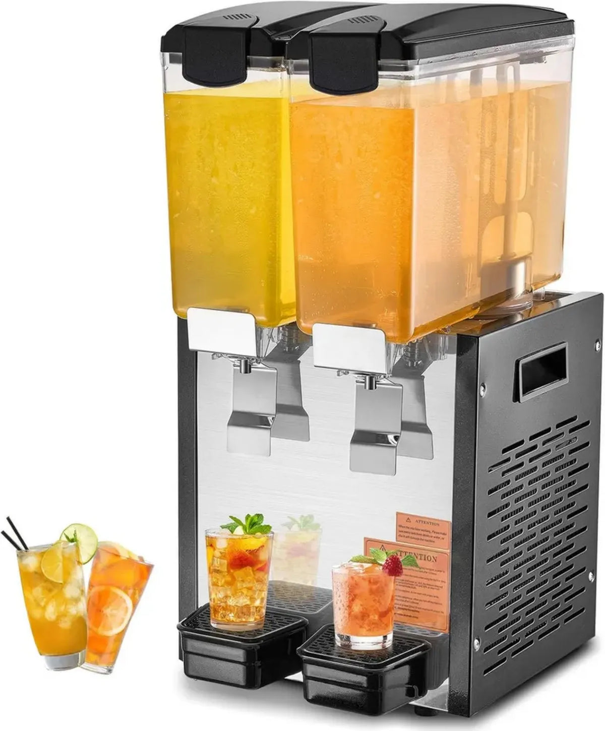 VEVOR Macchina per Bevande Fredde 2x10L 270W, Acciaio Inox 304, Temperatura 7-12°C